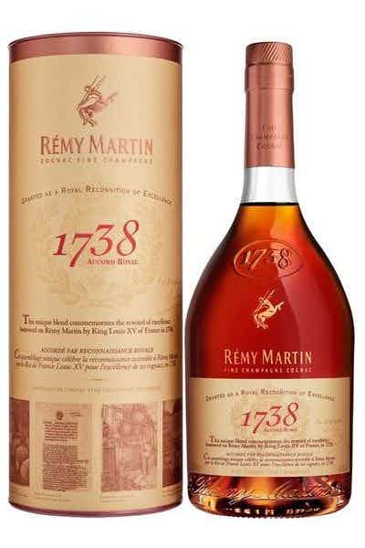 A bottle of Remy Martin 1738 Accord Royal